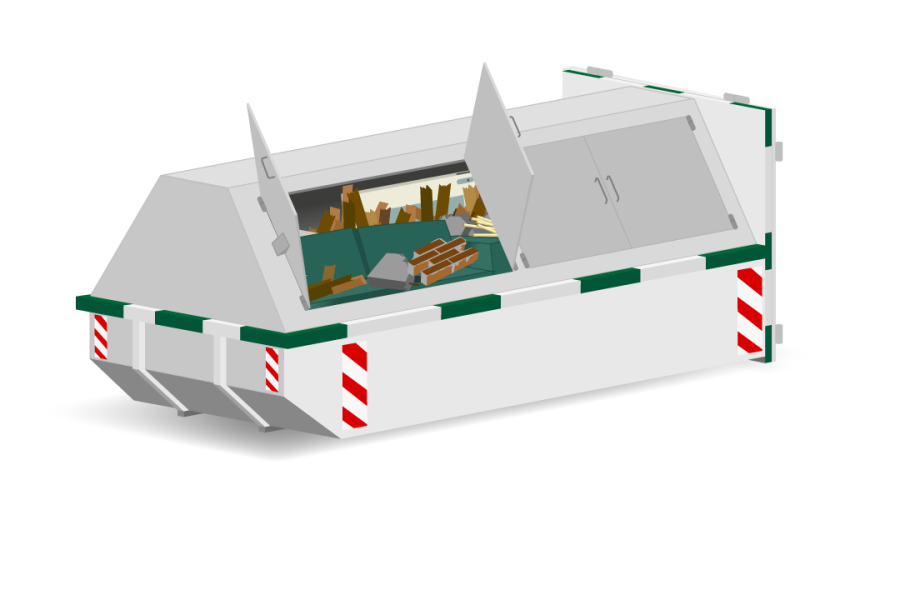 9m³ Gesloten Bouw- en sloopafvalcontainer - Bork Recycling - 3