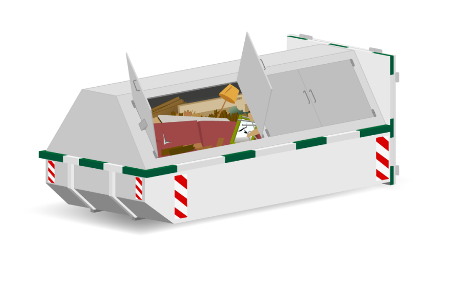 10m³ Gesloten grofvuilcontainer - Goedkopecontainer.nl - 1