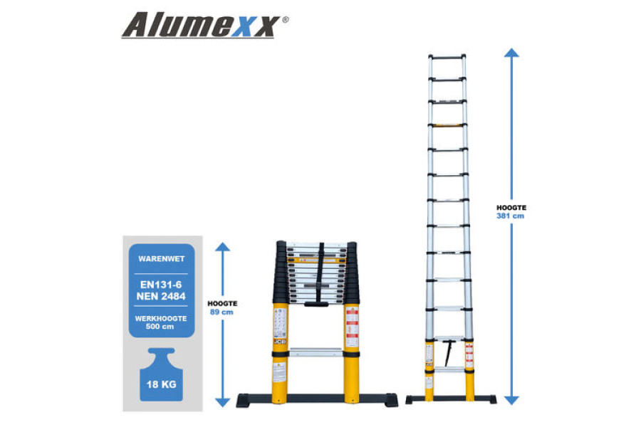 Telescoopladder - yesrent.nl - 2