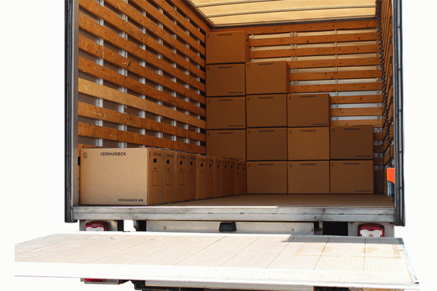 Bakwagen met laadklep 19m3 | Mulder Autoverhuur | binnenkant bakwagen