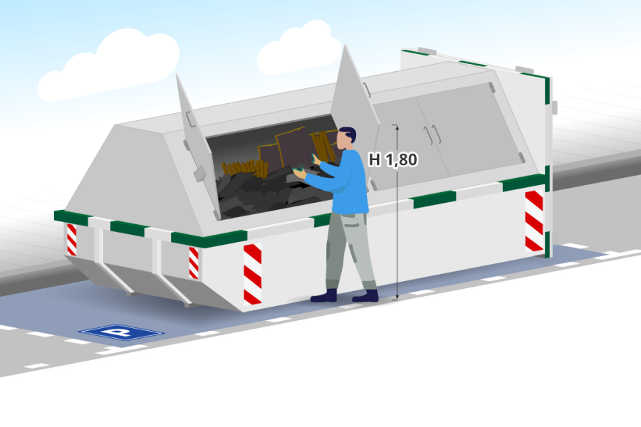 10m³ Gesloten dakafvalcontainer - Container Huren Nederland - 2