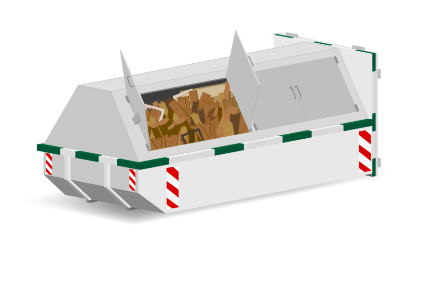 10m³ Gesloten houtafvalcontainer - Goedkopecontainer.nl - 1