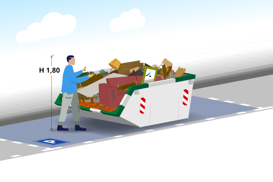 3m³ Grofvuilcontainer - Spelt Afvalinzameling - 3